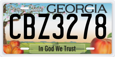 GA license plate CBZ3278
