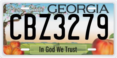 GA license plate CBZ3279