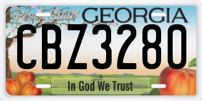 GA license plate CBZ3280