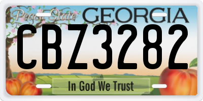 GA license plate CBZ3282