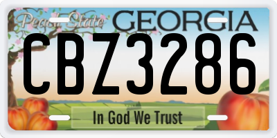 GA license plate CBZ3286