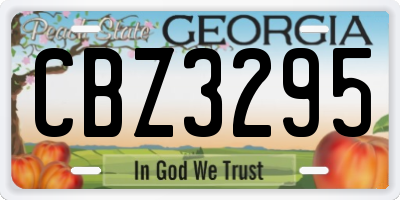 GA license plate CBZ3295