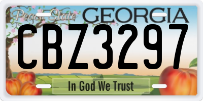 GA license plate CBZ3297