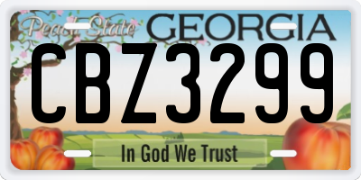 GA license plate CBZ3299