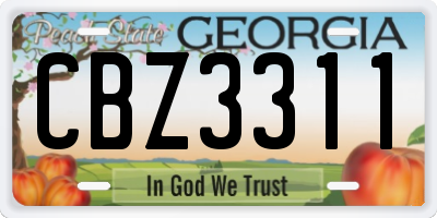 GA license plate CBZ3311