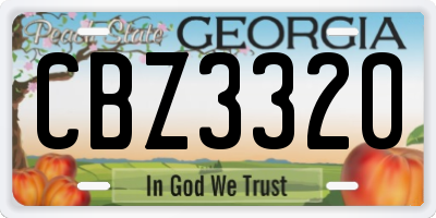 GA license plate CBZ3320