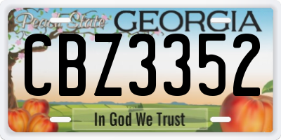 GA license plate CBZ3352