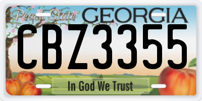GA license plate CBZ3355