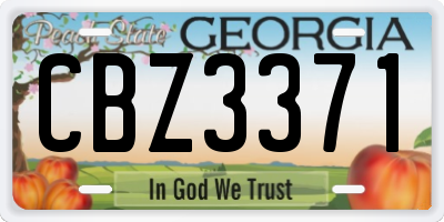 GA license plate CBZ3371