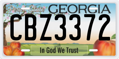 GA license plate CBZ3372