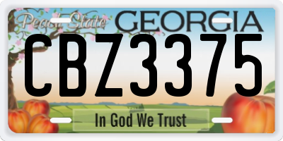 GA license plate CBZ3375