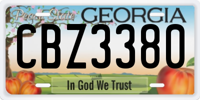 GA license plate CBZ3380