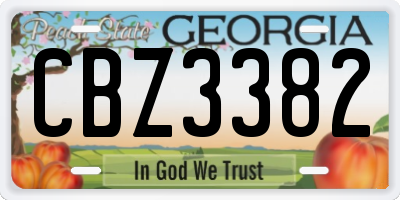 GA license plate CBZ3382