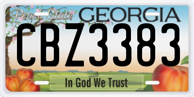 GA license plate CBZ3383