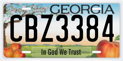 GA license plate CBZ3384