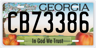 GA license plate CBZ3386