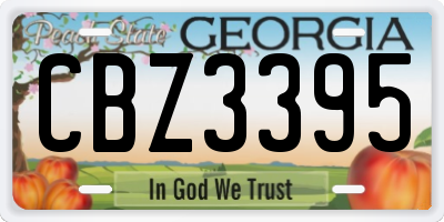 GA license plate CBZ3395