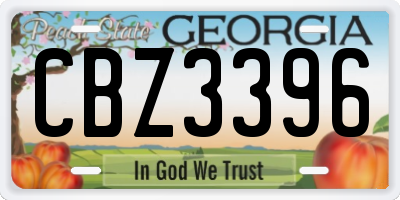 GA license plate CBZ3396