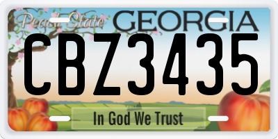 GA license plate CBZ3435