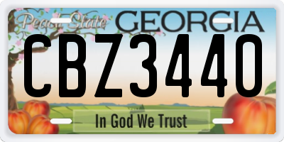 GA license plate CBZ3440