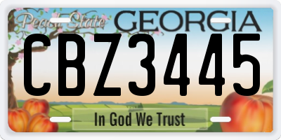 GA license plate CBZ3445