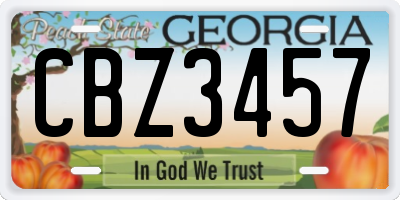 GA license plate CBZ3457