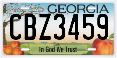 GA license plate CBZ3459