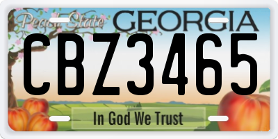 GA license plate CBZ3465