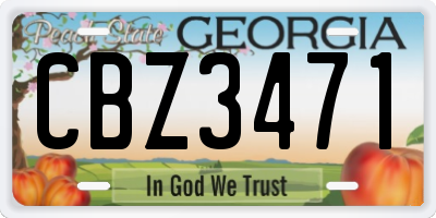 GA license plate CBZ3471
