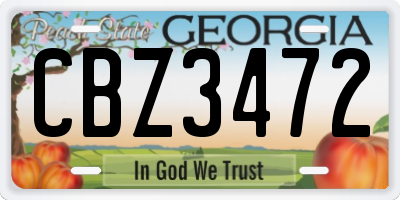 GA license plate CBZ3472