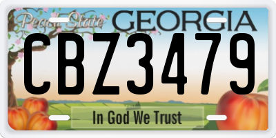 GA license plate CBZ3479