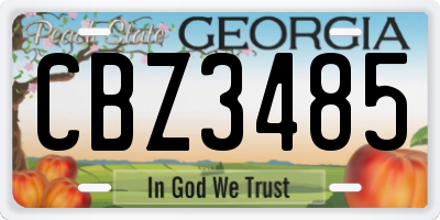 GA license plate CBZ3485