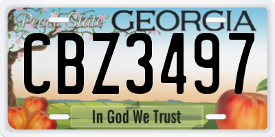 GA license plate CBZ3497