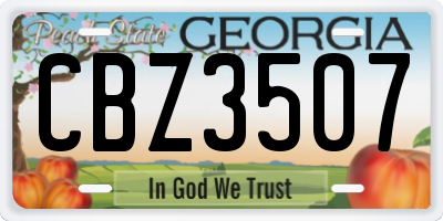 GA license plate CBZ3507