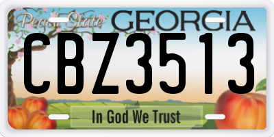 GA license plate CBZ3513