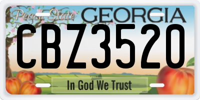GA license plate CBZ3520