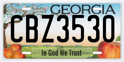 GA license plate CBZ3530