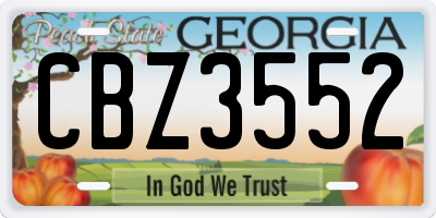 GA license plate CBZ3552