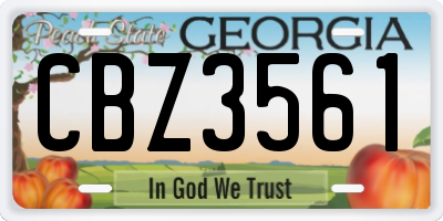 GA license plate CBZ3561