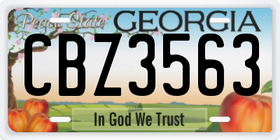GA license plate CBZ3563