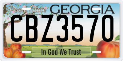 GA license plate CBZ3570