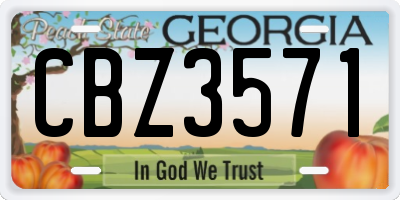 GA license plate CBZ3571