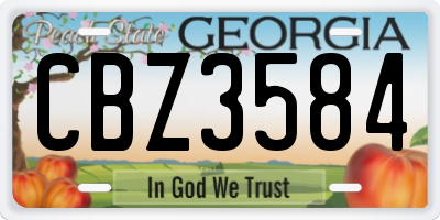 GA license plate CBZ3584