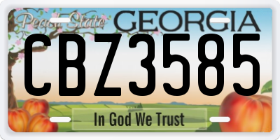 GA license plate CBZ3585