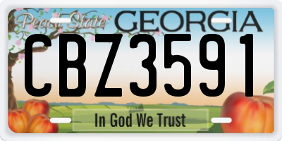 GA license plate CBZ3591