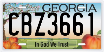 GA license plate CBZ3661
