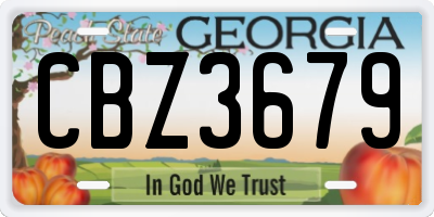 GA license plate CBZ3679