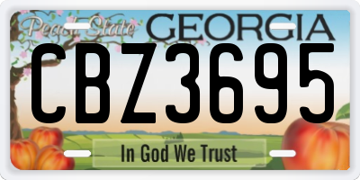 GA license plate CBZ3695