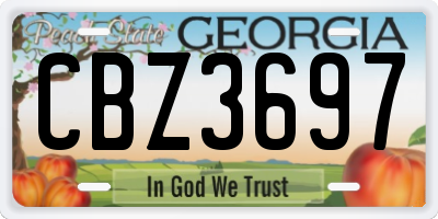 GA license plate CBZ3697