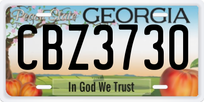 GA license plate CBZ3730